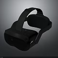 Sleek Black VR Headset with Adjustable Head Strap for Modern Electronic Experience