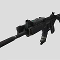 Modern Tactical Assault Rifle With Scope Grip And Magazine Features 3d model