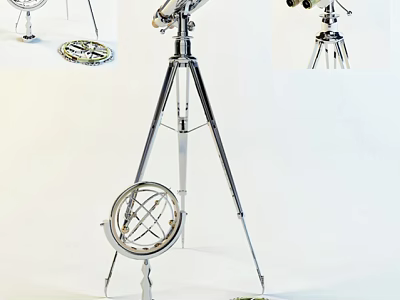 Industrial Commercial Equipment With Tripod Stand And Circular Metal Component Design 3d model
