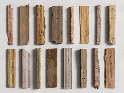 Diverse Natural Stone and Wood Samples with Different Textures and Color Variations 3d model