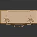 Stylish Golden Metal Household Box With Decorative Lock And Ornate Details