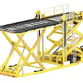 Yellow Industrial Scissor Lift Equipment with Mobile Platform Guardrails and Hydraulic System