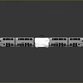 Modern Silver Train with Multiple Carriages Sleek Surface Windows Doors and Reflection on Black Background 3d model