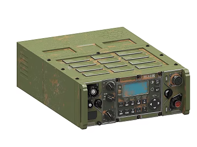 Industrial Equipment With Green Casing Control Panel Knobs Buttons And Display Screen 3d model