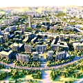 Aerial view of the city 3d model