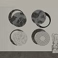Circular Marble Wall Decor With Textured Patterns Perforated Designs And Abstract Shapes 3d model