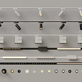 Modern Downlights And Spotlights In Various Styles With Track Mounted Design Options 3d model