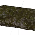 Rustic Stone Wood Decorative Mat With Natural Mossy Surface Texture 3d model