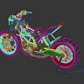 Modern Sporty Motorcycle With Orange Frame Black Tires Shiny Design And Red Accents