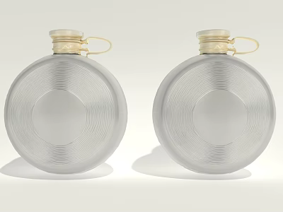 Silver Tea Sets With Gold Lids Handles And Wavy Texture On White Background 3d model
