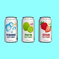 Refreshing Soda Sparkling Water with Lactic Acid Bacteria Lime and Strawberry Flavors in Cans