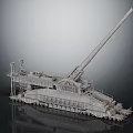Scale Military Artillery Model Featuring Large Barrel Tracked Base And Detailed Structure