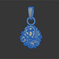 Gold Decorative Pendant with Intricate Scroll Patterns and Floral Accents