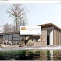 Modern Post Station Public Building Visitor Center Building Exhibition Hall Small Public Building Cafe Building Post Station Building 3d model