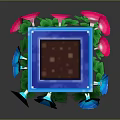 Decorative Blue Storage Shelf With Green Vines Blue And Pink Flowers