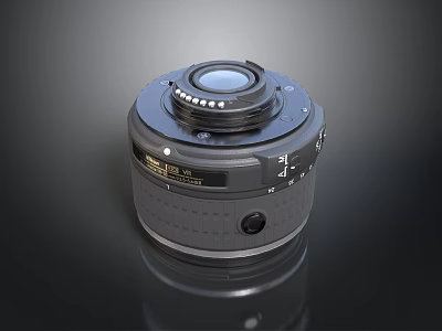 Professional Camera Lens For Electronics With Aperture Ring And Focus Control 3d model