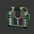 Futuristic Sci Fi Door Entrance With Metallic Structure And Blue Glowing Control Ring