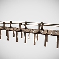 Wooden bridge deck 3d model