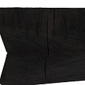 Unique Handcrafted Wooden Cube Sculpture With Geometric Cut And Textured Surface Design