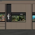Modern Home Interior With Built In Aquariums And Aquatic Plants Decor