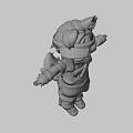 3D Game Character With Brown Hair Blue Goggles Red Top And White Gloves