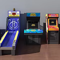 Colorful Retro And Modern Arcade Game Machines As Entertainment Appliances For Gaming Areas