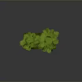 Two Lush Green Trees With Brown Trunks On Green Grass Base