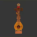 Modern Orange Lute Shaped Home Daily Necessity With Sturdy Wooden Stand Design