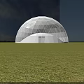 White Dome Guesthouse Featuring Geometric Grid Design In Open Green Grassland