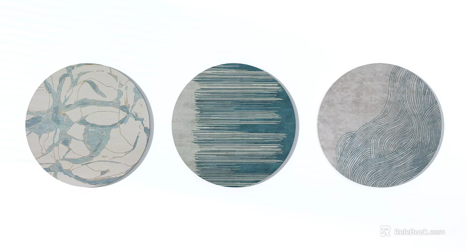 Modern Round Rugs With Abstract Patterns And Textured Designs For Home Decor 3d model