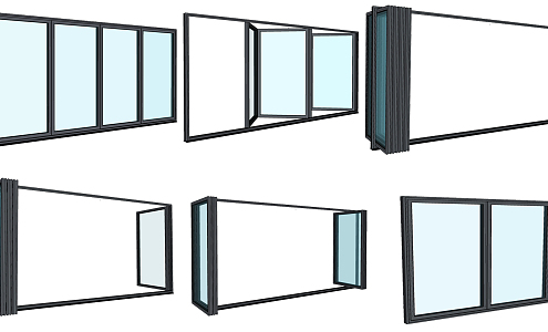 modern folding door 3d model