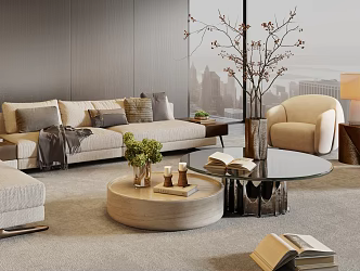 Italian Light Luxury Living Room Miloti Sofa Combination Corner Sofa Combination 3d model