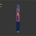 Futuristic Sci Fi Weapon With Detailed Metal Sections Decorative Patterns And Long Cylindrical Grip 3d model
