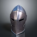 Medieval Knight Weapon Helmet With Metal Construction Pointed Top And Cross
