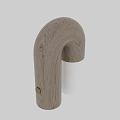 Modern Wooden Table Lamp With Light Oak Curved Design And White Base Gold Detail