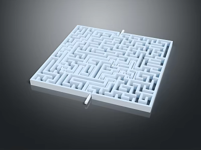 White Square Maze Playground Equipment With Intricate Pathways And Entrance Exit 3d model