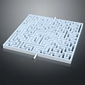 White Square Maze Playground Equipment With Intricate Pathways And Entrance Exit