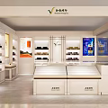 PATEVA Specialty Store Interior Design With White Display Cabinets Shelves And Counter