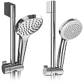 Modern Chrome Shower Head Collection with Handheld Fixed and Overhead Styles 3d model
