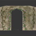 Intricate Stone Archway Decorated With Green Vines And Purple Flowers For Garden Landscape