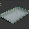 Light Blue Plastic Tray With Smooth Surface And Reflective Finish For Kitchen Use 3d model