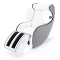 Modern White and Gray Massage Chair With Ergonomic Design And Leg Support