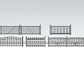 Various Decorative Fence Designs With Intricate Patterns And Metal Structures 3d model