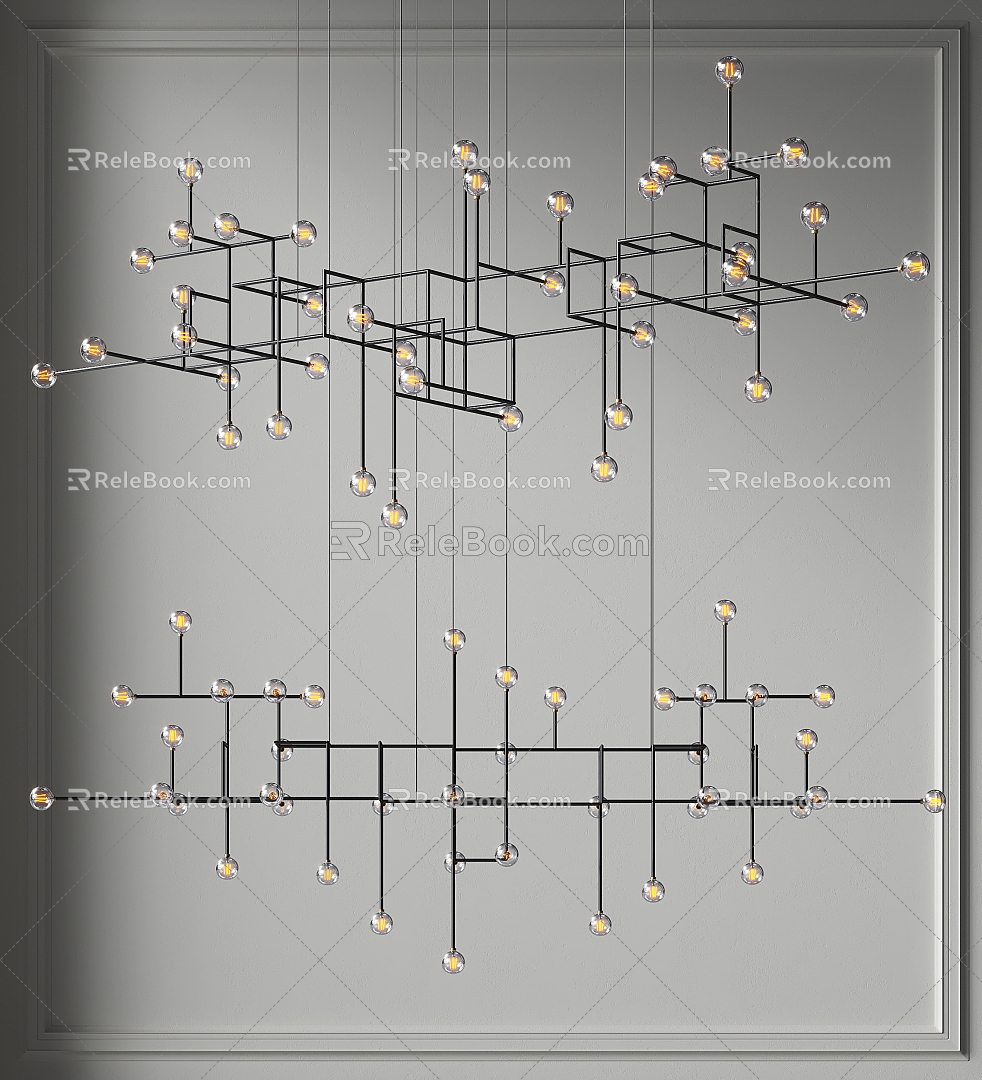 Chandelier Hotel Chandelier Lobby Chandelier Lobby Chandelier Restaurant Chandelier Multi-head Metal Chandelier Sales Office Chandelier 3d model