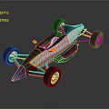 Sleek Single Seat Race Car With Aerodynamic Design Black White Body And Orange Accents