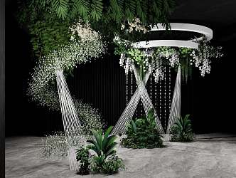 716 jw white green is all over the sky star green plant wedding 3d model