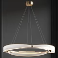 Modern Circular White Pendant Light With Hanging Strings For Interior Design