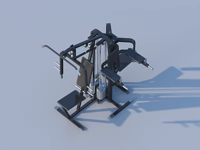 Multi Functional Home Gym Fitness Equipment With Adjustable Seats And Weight Plates 3d model