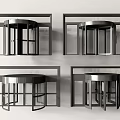 Modern Commercial Revolving Doors With Metal Frame And Glass Panels