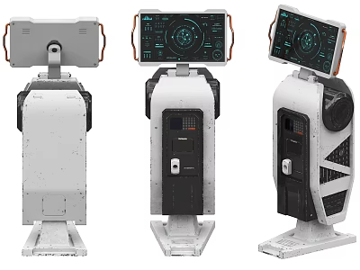 Smart Machine with Display Screen Multi Angle Stand and Technical Control Panel Design 3d model